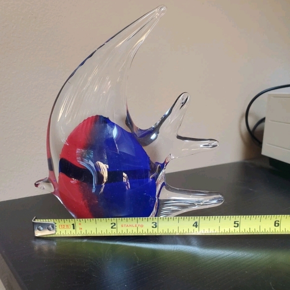 Abstract Glass Art Fish Sculpture - Red and Blue - Picture 6 of 6